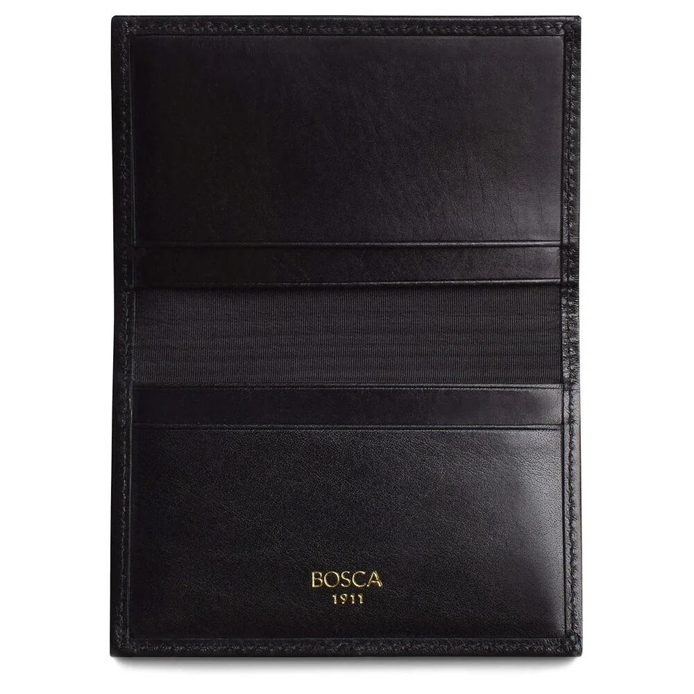 Bosca 441-59 Folding Wallet Men's OS Black Old Leather Calling Card Case UPS1348